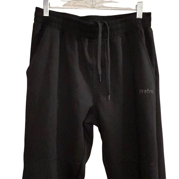 Mitre Men's Black Fleece Jogger Sweatpants Size L Casual Tapered Fit - Picture 11 of 12